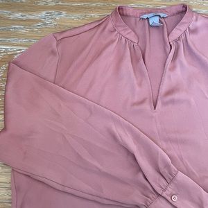 Peach Long-Sleeve Blouse